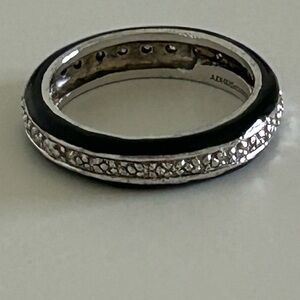 Victoria Wieck Black Enamel Band Ring 6